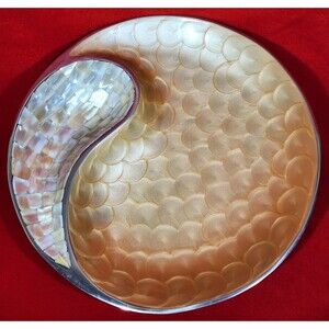 Julia Knight Classic 13” Mother of Pearl Mosaic Yin Yang Bowel